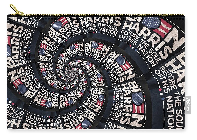 Biden Zip Pouch featuring the mixed media Restore the Soul of this Nation by Eileen Backman