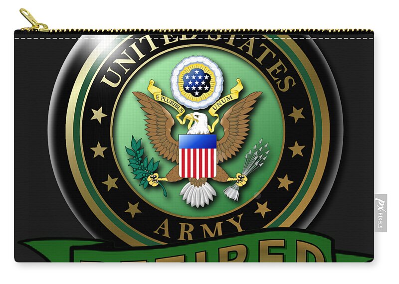 Retired Zip Pouch featuring the digital art Retired Army by Bill Richards