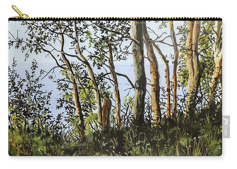 Landscape Zip Pouch featuring the painting Retreat by William Brody