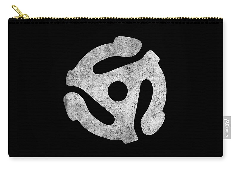 Funny Zip Pouch featuring the digital art Retro 45 Rpm Record Adapter by Flippin Sweet Gear