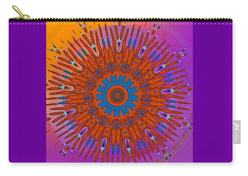 Abstract Carry-all Pouch featuring the digital art Retro 60's - Groovy Pinwheel by Ronald Mills