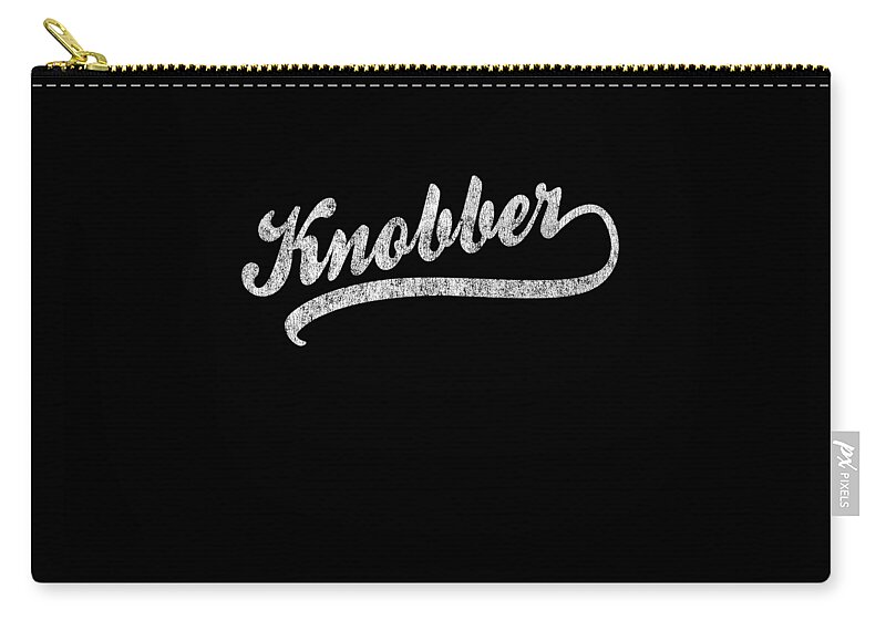 Funny Zip Pouch featuring the digital art Retro Knobber by Flippin Sweet Gear