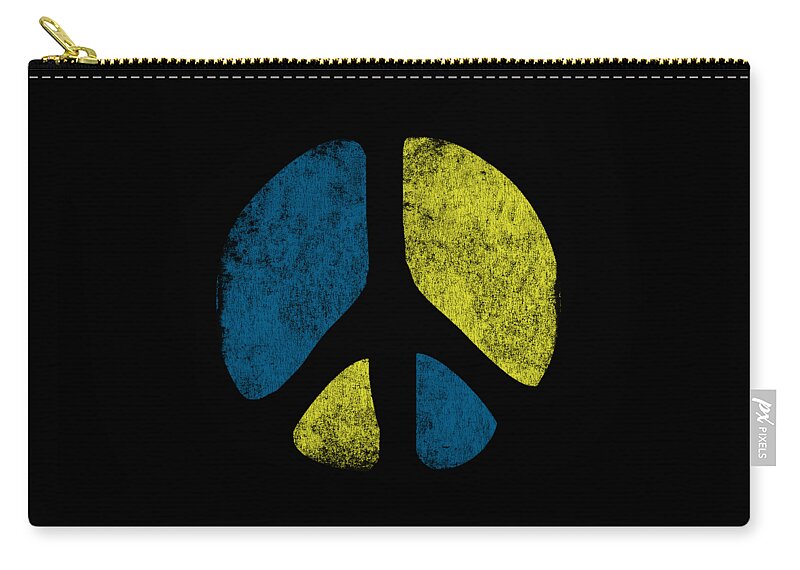 Funny Zip Pouch featuring the digital art Retro Peace Sign by Flippin Sweet Gear