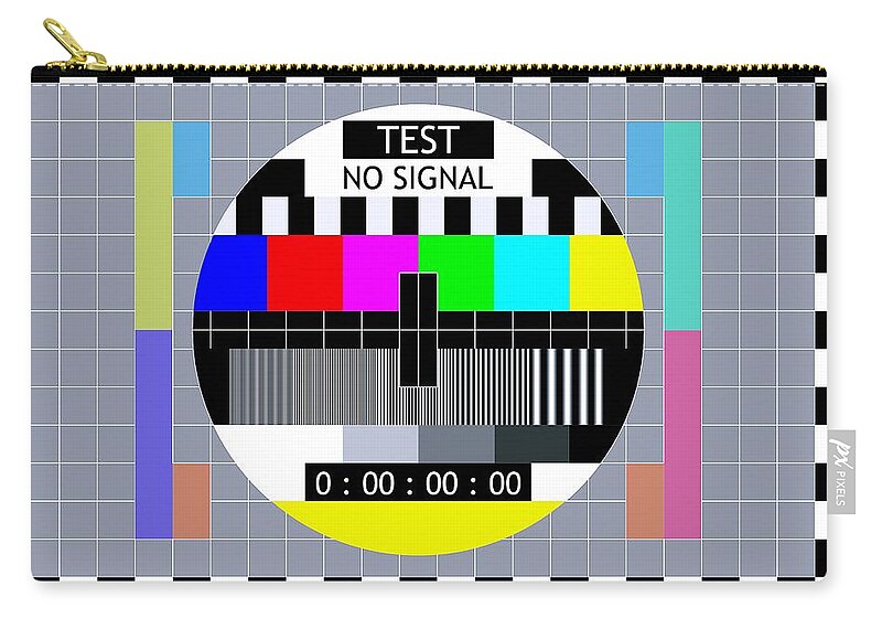 Retro Zip Pouch featuring the digital art Retro TV Test Pattern by Marianna Mills