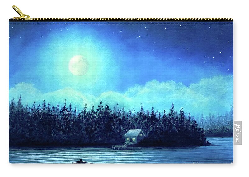 Returning Zip Pouch featuring the painting Returning by Moonlight by Sarah Irland