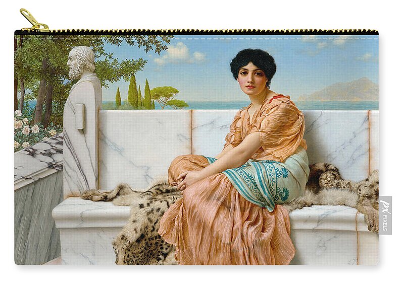 John William Godward Carry-all Pouch featuring the painting Reverie In the Days of Sappho 1904 by John William Godward