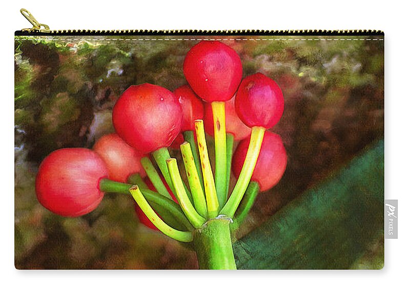 Painting Zip Pouch featuring the painting Rhodea Japonica by Anthony M Davis