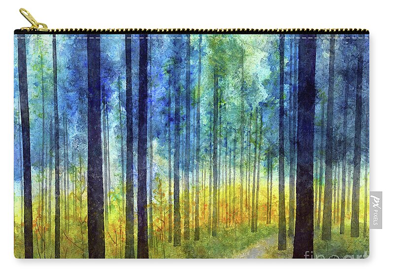 Blue Zip Pouch featuring the painting Rhythm and Blues-pastel colors by Hailey E Herrera