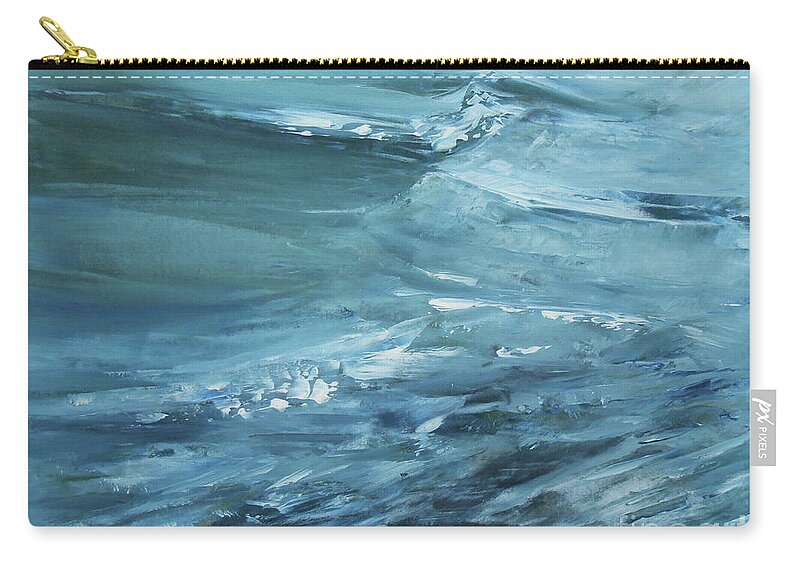 Abstract Zip Pouch featuring the painting Rhythm Of The Waves by Jane See
