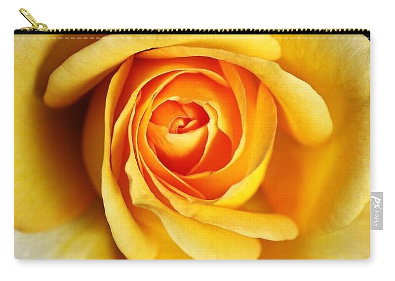 Rose Zip Pouch featuring the photograph Rich And Dreamy Yellow Rose  by Joy Watson