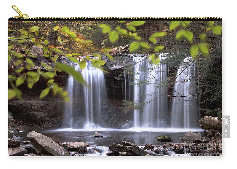 Waterfalls Of Ricketts Glen Pennsylvania Zip Pouch featuring the photograph Ricketts Glen - Oneida Waterfall by Rehna George