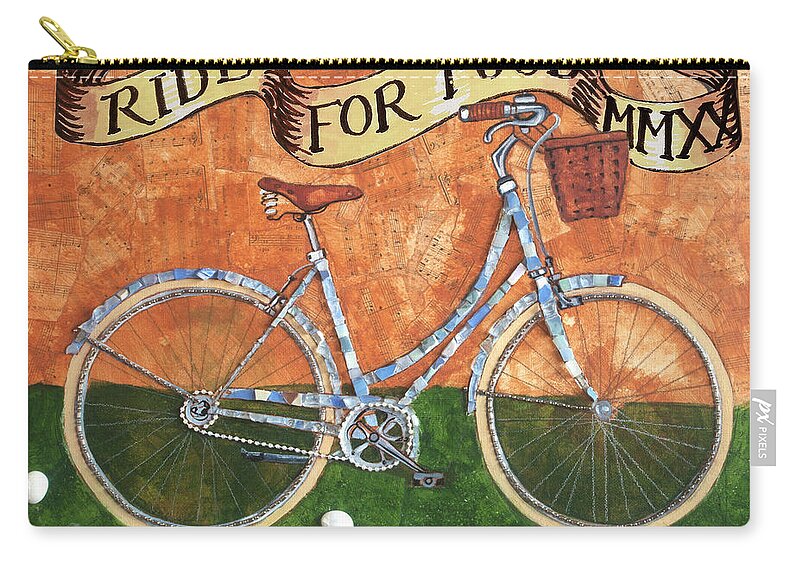  Zip Pouch featuring the painting Ride For Food MMXX by Pauline Lim