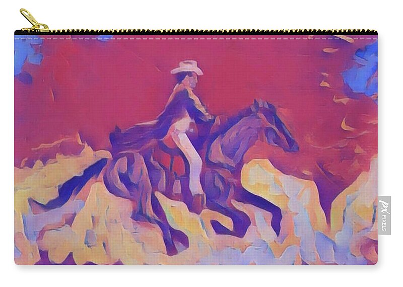  Zip Pouch featuring the painting Ride by Kurt Hausmann