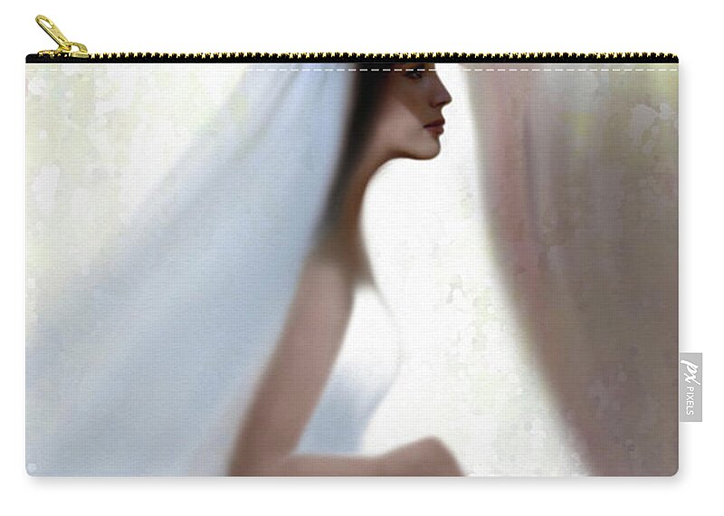 Woman Zip Pouch featuring the painting Righteous Crown with Scripture by Kume Bryant