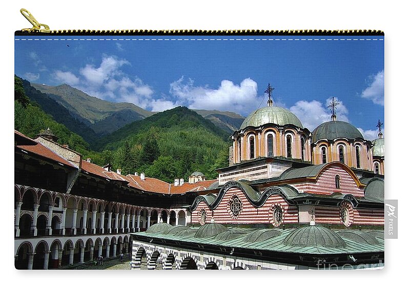  Zip Pouch featuring the photograph Rila Monastery by Annamaria Frost
