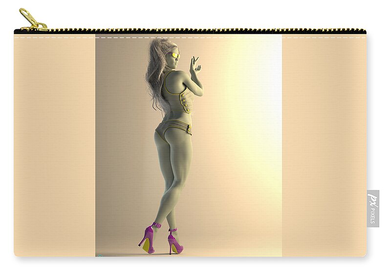 Pinup Zip Pouch featuring the digital art Mirroring_Riley by Williem McWhorter