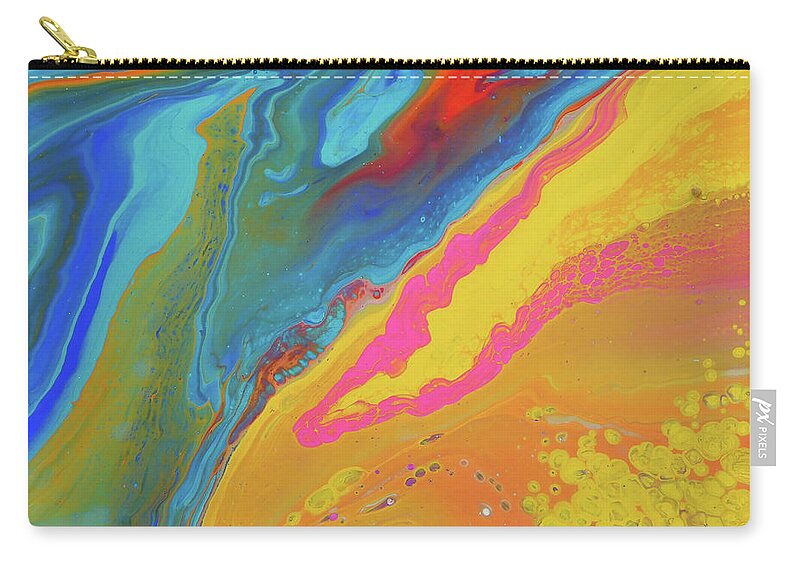 Abstract Art Zip Pouch featuring the painting Riley's Separation by Gena Herro