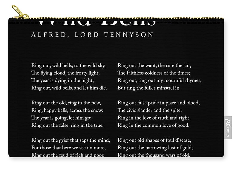 Ring Out, Wild Bells - Alfred, Lord Tennyson Poem - Literature - Typography  Print 1