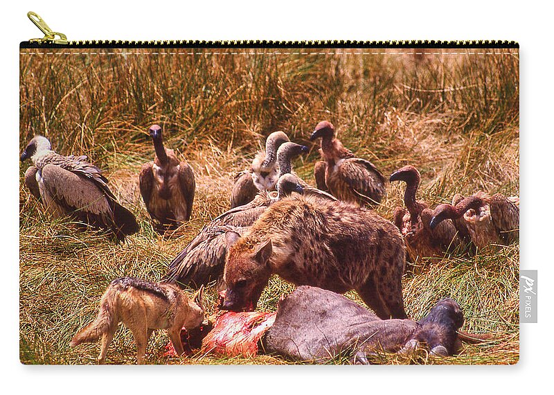 Africa Zip Pouch featuring the photograph Rest In Peace Life Goes On in Africa by Russ Considine