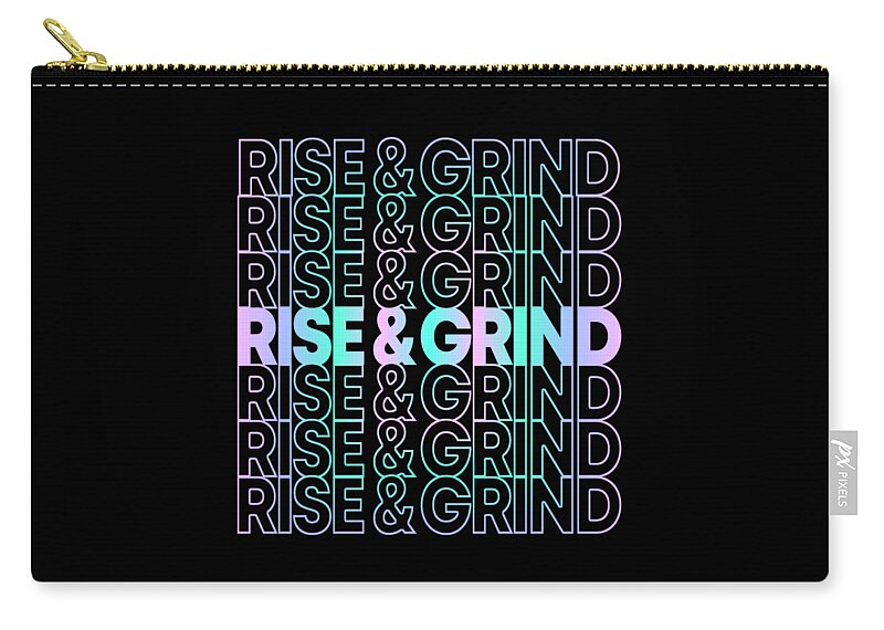 Skateboarding Zip Pouch featuring the digital art Rise and Grind by Flippin Sweet Gear