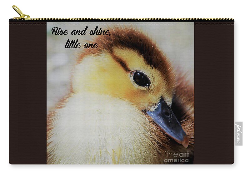 Duckling Zip Pouch featuring the photograph Rise and shine, little one by Joanne Carey