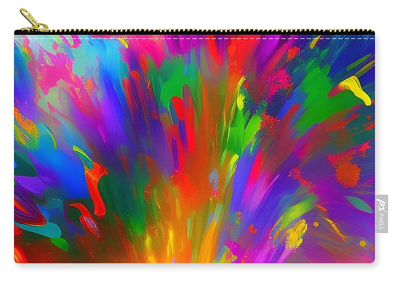 Digital Abstract Colorful Zip Pouch featuring the digital art Rising Colors by Beverly Read