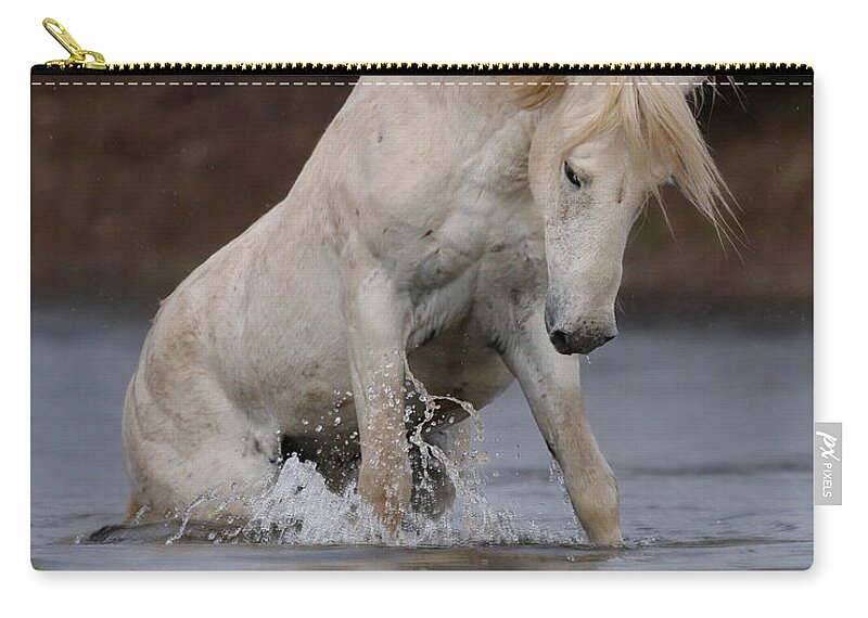 Stallion Carry-all Pouch featuring the photograph Rising from the River. by Paul Martin