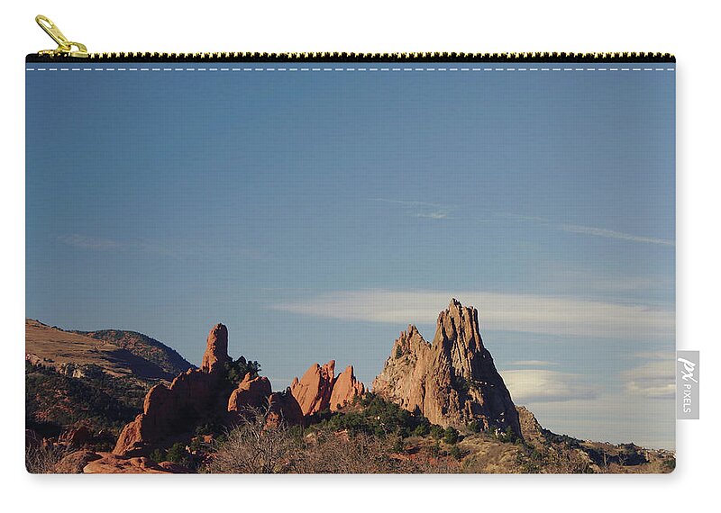 Rock Formations Zip Pouch featuring the photograph Rising Rocks Garden of the Gods by Toni Hopper