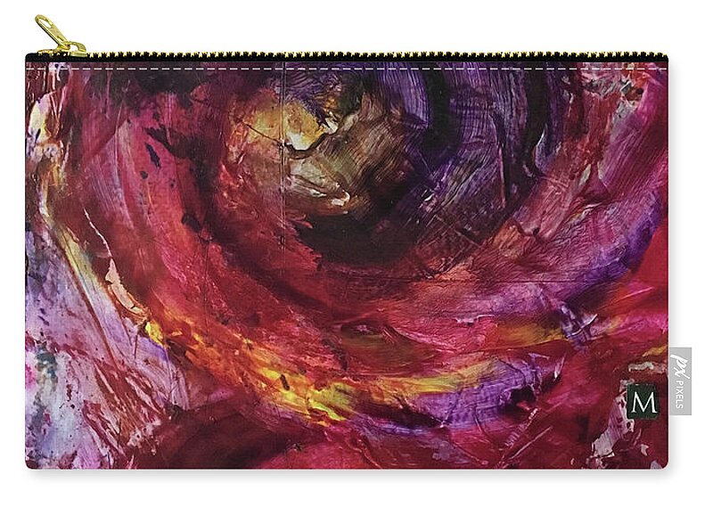 Abstract Art Zip Pouch featuring the painting Ritual Unfolds by Rodney Frederickson