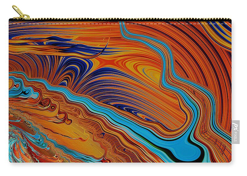 Abstract Zip Pouch featuring the photograph River Delta - Abstract by Barbara Zahno