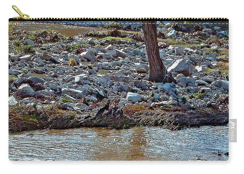 River Zip Pouch featuring the photograph River Island Day One by Andrew Lawrence