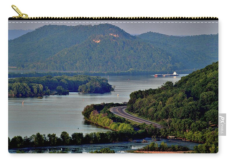 Mississippi Zip Pouch featuring the photograph River Navigation by Susie Loechler