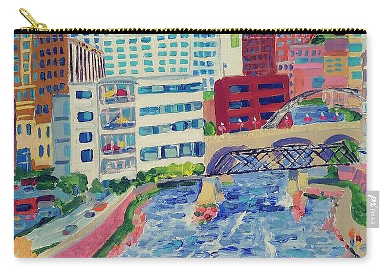 Kayak Zip Pouch featuring the painting River by Rodger Ellingson