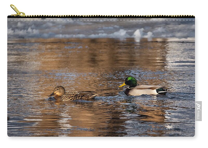 Bird Carry-all Pouch featuring the photograph River Romance by Linda Bonaccorsi