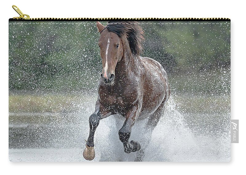 Stallion Carry-all Pouch featuring the photograph River Run. by Paul Martin