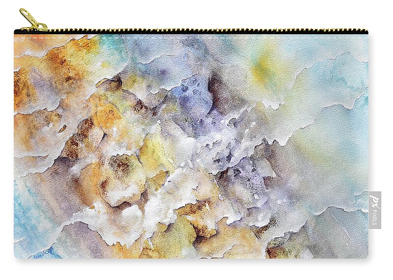 Rocks Zip Pouch featuring the painting Riverbed No. 1 by Wendy Keeney-Kennicutt