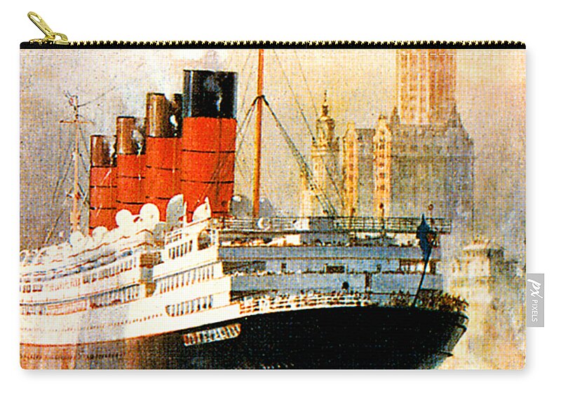 Aquitania Carry-all Pouch featuring the painting RMS Aquitania Cruise Ship Poster 1914 by Unknown
