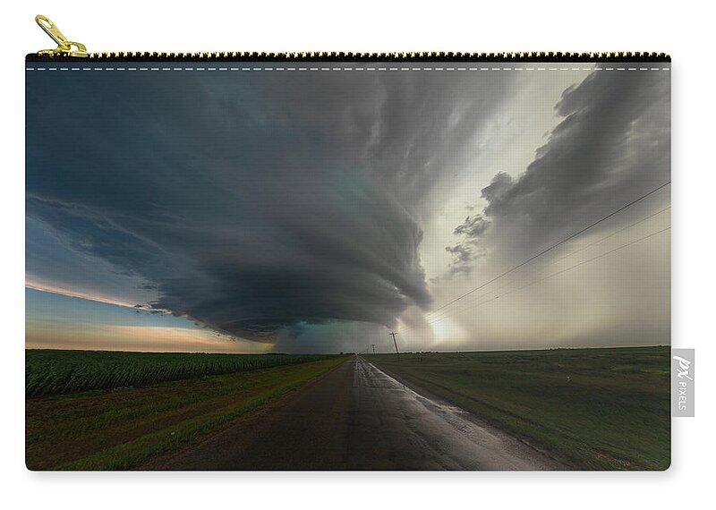 Thunderstorm Zip Pouch featuring the photograph Road to Meso by Aaron J Groen