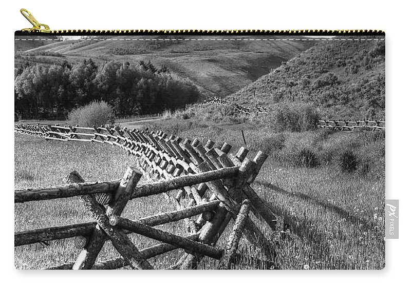 Wyoming Zip Pouch featuring the photograph Road To Tetons by Randall Dill