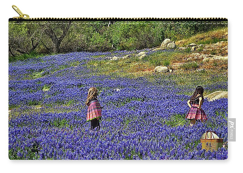 Lupines Zip Pouch featuring the photograph Roaming by Tom Kelly