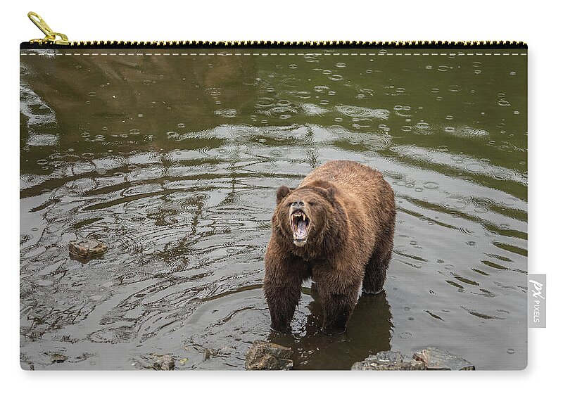 Brownie Showing Her Teeth Carry-all Pouch featuring the photograph Roar by David Kirby