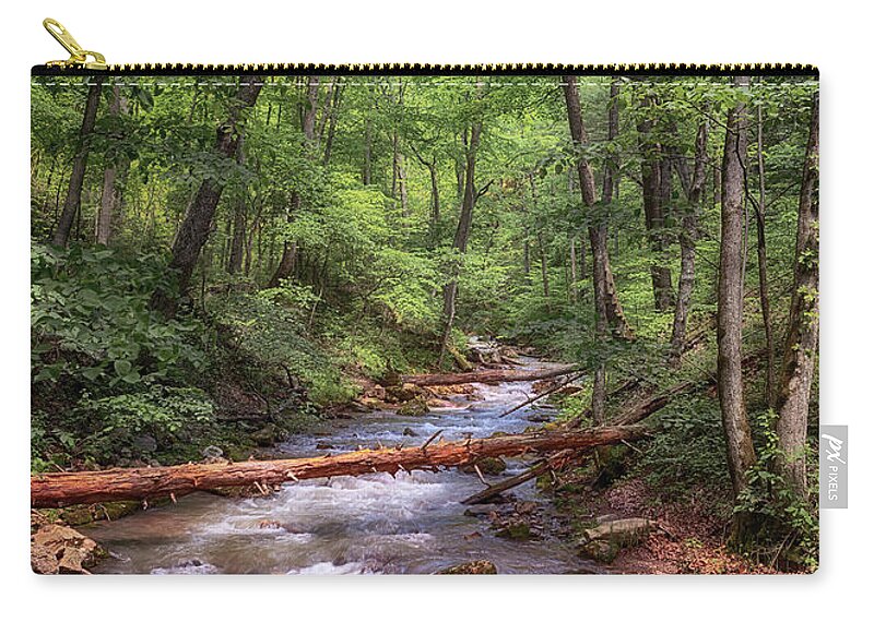 Roaring Run Carry-all Pouch featuring the photograph Roaring Run Creek - Eagle Rock Virginia by Susan Rissi Tregoning