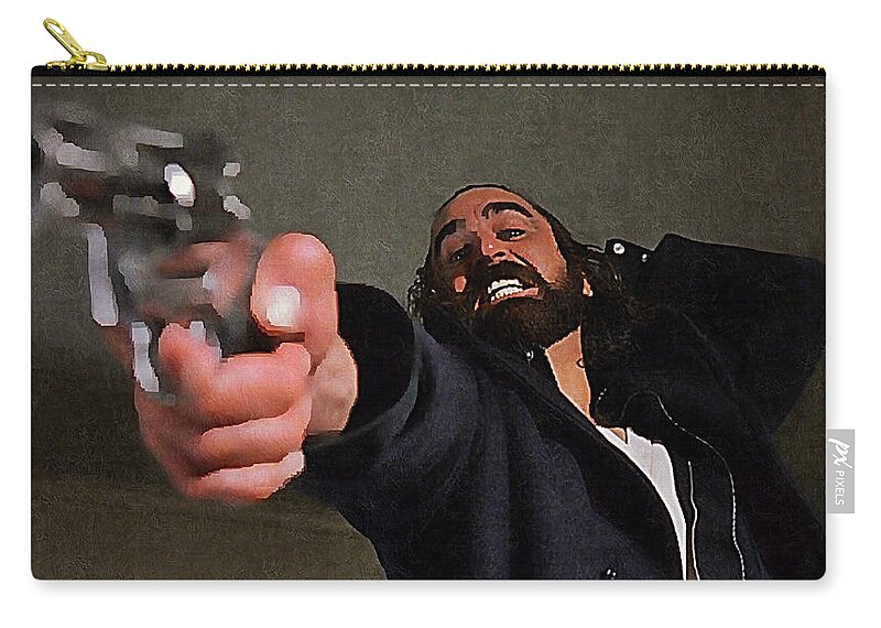 Gun Zip Pouch featuring the painting Rocco by Mark Baranowski