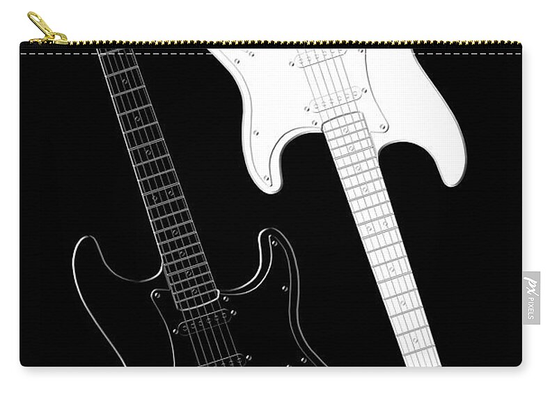 Rock And Roll Carry-all Pouch featuring the digital art Rock and Roll Yin Yang by Mike McGlothlen