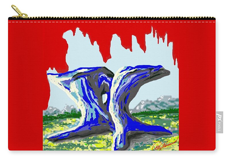 Rocks Carry-all Pouch featuring the painting Rock Formations by Elly Potamianos