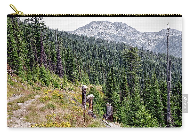 Landscape Zip Pouch featuring the photograph Rock stacking by Debra Baldwin