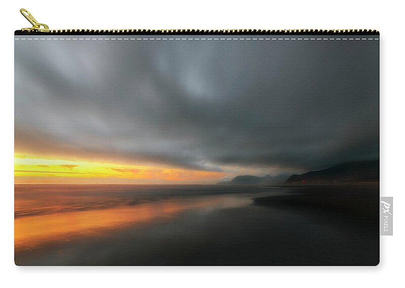 Rockaway Zip Pouch featuring the photograph Rockaway Sunset Bliss by Ryan Manuel