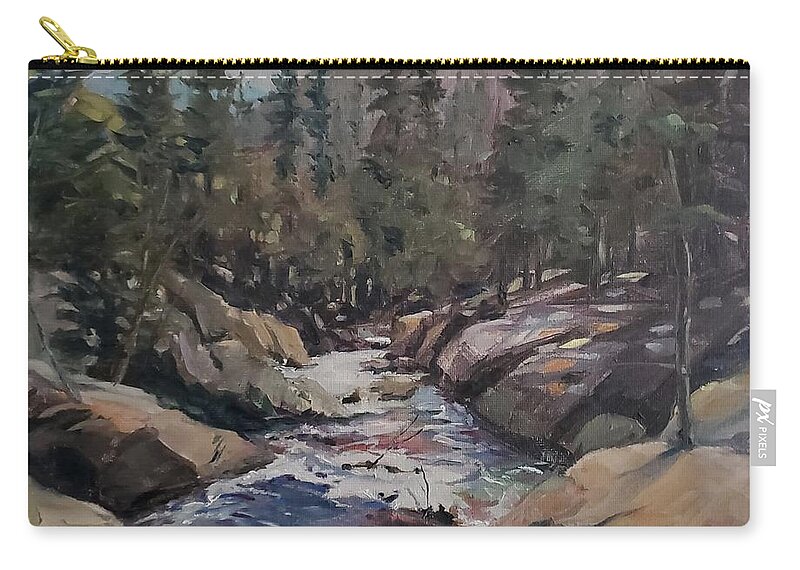 Oil On Canvas Zip Pouch featuring the painting Rockies by Sheila Romard