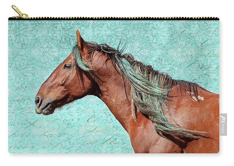 Wild Horses Zip Pouch featuring the photograph Rockstar by Mary Hone