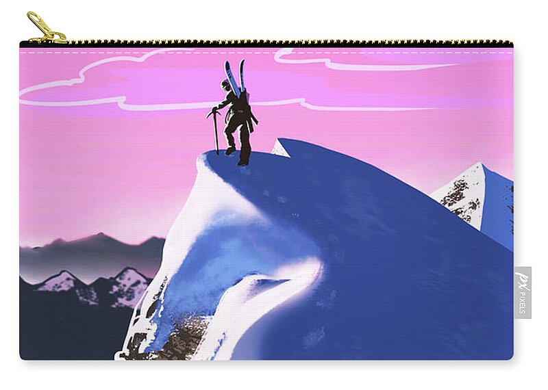 Rocky Mountain Adventure Zip Pouch featuring the painting Rocky Mountain Adventures by Sassan Filsoof